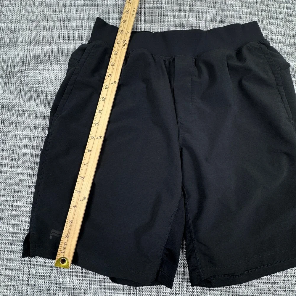 Fabletics Men's Lined Athletic Shorts Black Approx Medium Training Zip Pocket